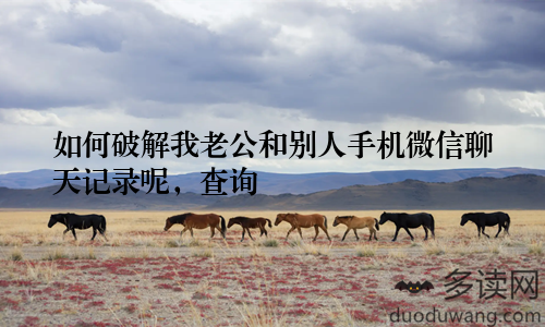 如何破解我老公和别人手机微信聊天记录呢，查询