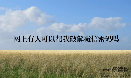 网上有人可以帮我破解微信密码吗