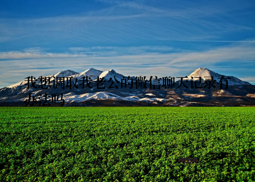 我想调取我老公的微信聊天记录有办法吗