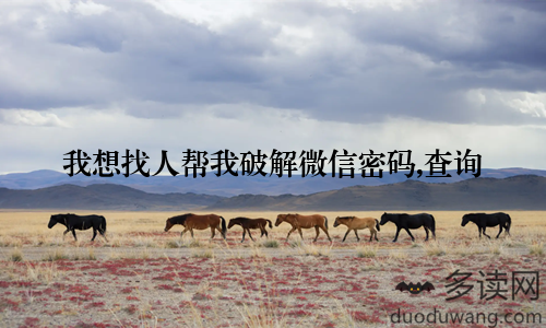 我想找人帮我破解微信密码,查询
