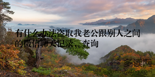 有什么办法盗取我老公跟别人之间的微信聊天记录，查询