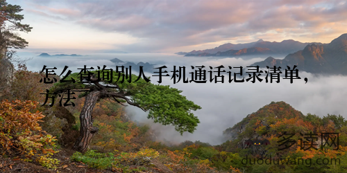 怎么查询别人手机通话记录清单，方法