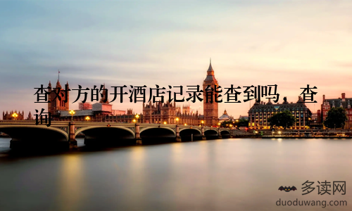 查对方的开酒店记录能查到吗，查询