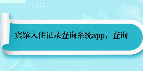 宾馆入住记录查询系统app，查询