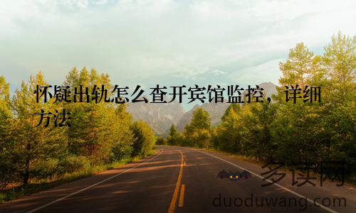 怀疑出轨怎么查开宾馆监控，详细方法