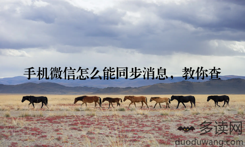 手机微信怎么能同步消息，教你查