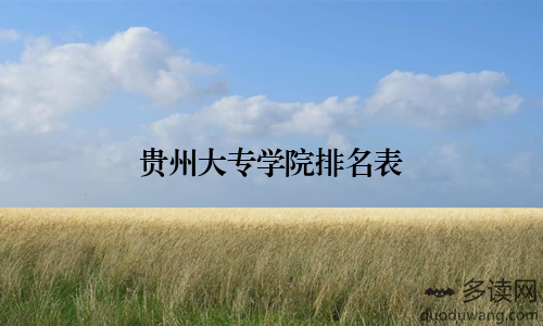 贵州大专学院排名表