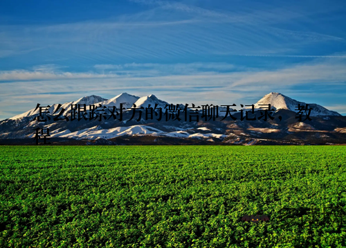 怎么跟踪对方的微信聊天记录，教程