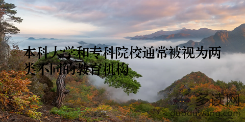 本科大学和专科院校通常被视为两类不同的教育机构