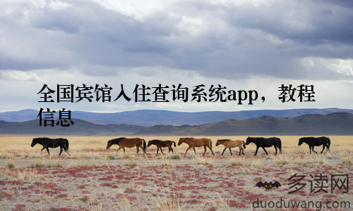 全国宾馆入住查询系统app，教程信息