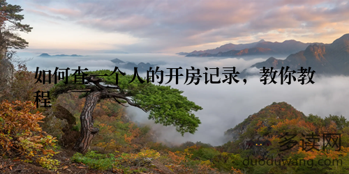 如何查一个人的开房记录，教你教程