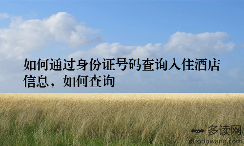 如何通过身份证号码查询入住酒店信息,如何查询