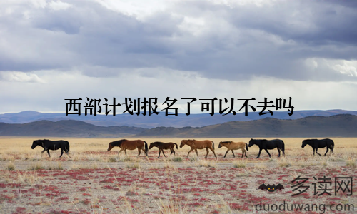 西部计划报名了可以不去吗