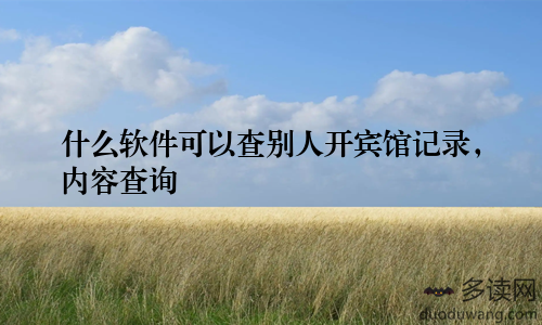 什么软件可以查别人开宾馆记录,内容查询