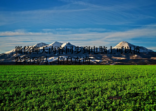 微信聊天内容同步到电脑上可以被监控到吗，信息查询