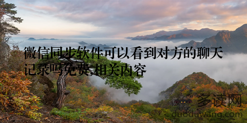 微信同步软件可以看到对方的聊天记录吗免费,相关内容