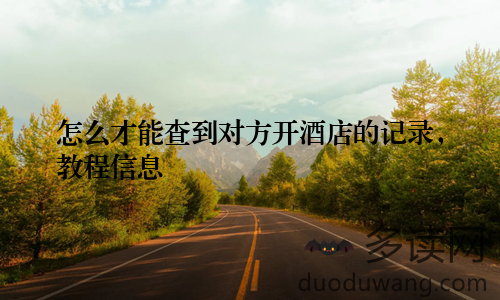 怎么才能查到对方开酒店的记录，教程信息