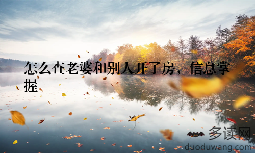 怎么查老婆和别人开了房，信息掌握