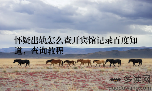 怀疑出轨怎么查开宾馆记录百度知道，查询教程