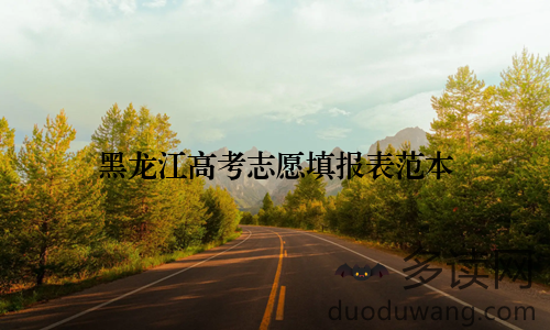 黑龙江高考志愿填报表范本