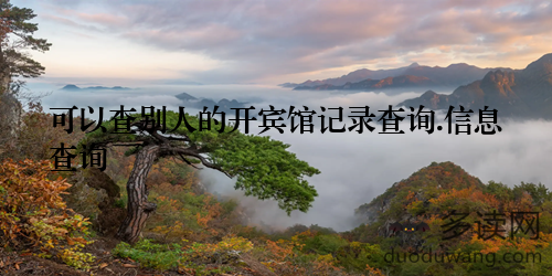 可以查别人的开宾馆记录查询.信息查询