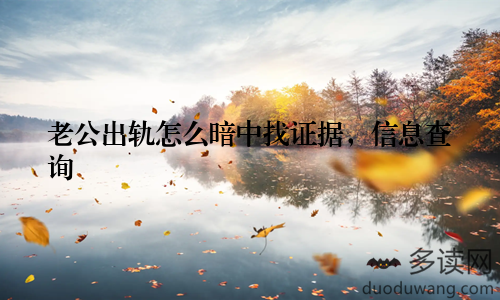 老公出轨怎么暗中找证据,信息查询