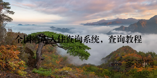 全国酒店入住查询系统，查询教程