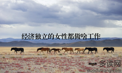 经济独立的女性都做啥工作