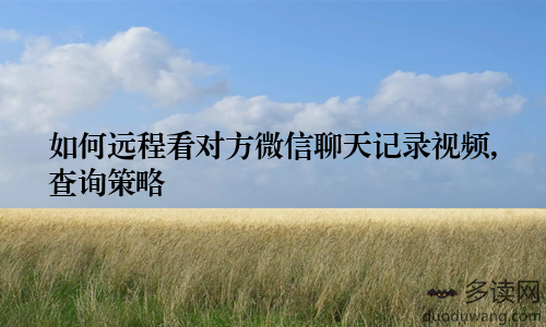如何远程看对方微信聊天记录视频,查询策略