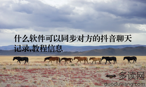 什么软件可以同步对方的抖音聊天记录,教程信息