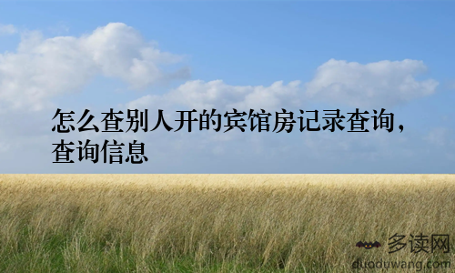 怎么查别人开的宾馆房记录查询，查询信息
