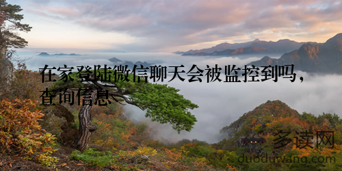 在家登陆微信聊天会被监控到吗，查询信息