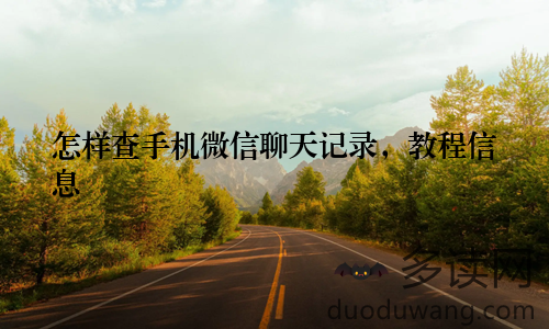 怎样查手机微信聊天记录，教程信息