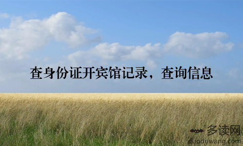 查身份证开宾馆记录，查询信息