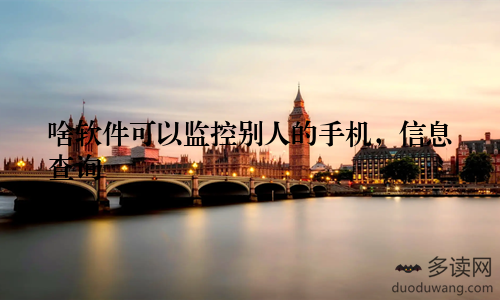 啥软件可以监控别人的手机，信息查询