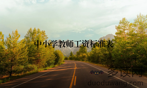 中小学教师工资标准表