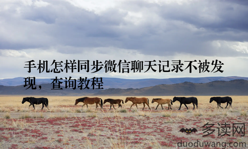手机怎样同步微信聊天记录不被发现，查询教程