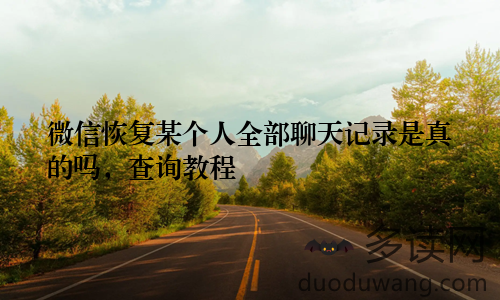 微信恢复某个人全部聊天记录是真的吗，查询教程
