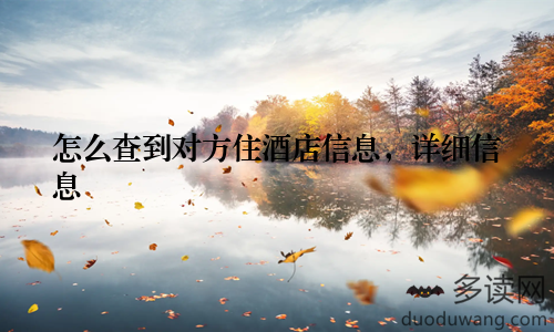 怎么查到对方住酒店信息，详细信息