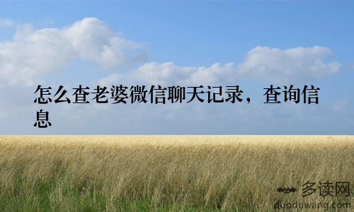 怎么查老婆微信聊天记录，查询信息