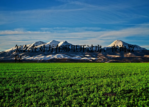 怎么查对方在哪里开过房，查询教程