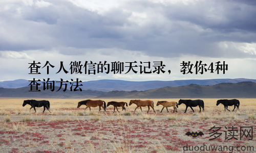查个人微信的聊天记录，教你4种查询方法