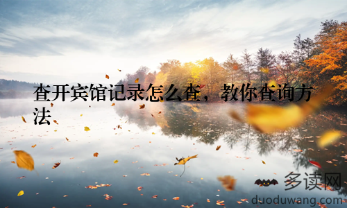 查开宾馆记录怎么查，教你查询方法