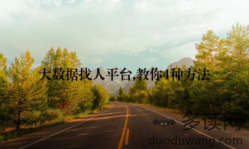大数据找人平台,教你4种方法