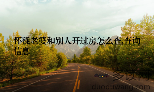 怀疑老婆和别人开过房怎么查,查询信息