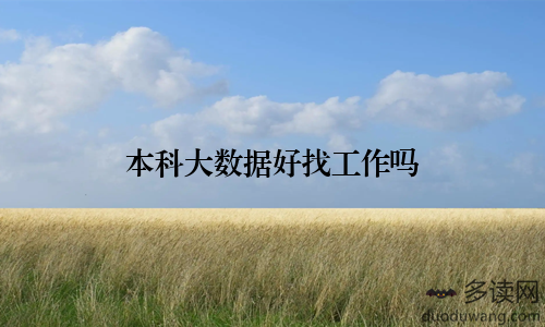 本科大数据好找工作吗