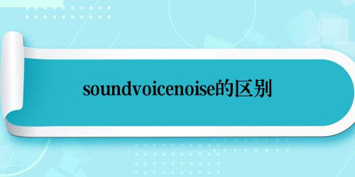 soundvoicenoise的区别