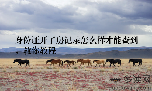 身份证开了房记录怎么样才能查到，教你教程