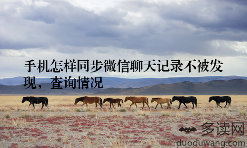 手机怎样同步微信聊天记录不被发现，查询情况
