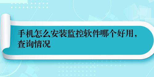 手机怎么安装监控软件哪个好用，查询情况